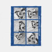 6 Foto Collage optionele tekst — koninklijk blauw Fleece Deken (Voorkant)