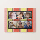 6 foto collage oranje gele strepen legpuzzel (Horizontaal)