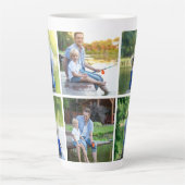 6 Foto Collage Papa Vader Aandenken Latte Mok (Voorkant)