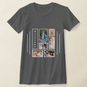 6 Foto Collage Persoonlijk Gray T-Shirt