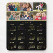 6 Foto Collage Persoonlijke Familie 2026 Agenda Muismat (Voorkant)