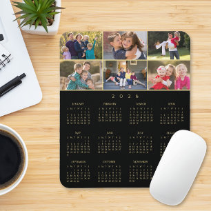 6 Foto Collage Persoonlijke Familie 2026 Agenda Muismat