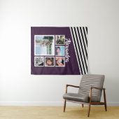 6 Foto Collage Plum Striped Pattern Personated Wandkleed (In Situ (horizontaal))