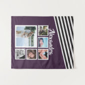 6 Foto Collage Plum Striped Pattern Personated Wandkleed (Voorkant (horizontaal))