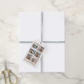 6 Foto Collage Prettig Kerstman Script Gouden Ster Cadeaulabel (Met Touw)