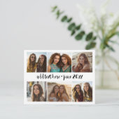 6 Foto Collage Raster - Witte Aangepaste Tekst - Z Briefkaart (Staand voorkant)