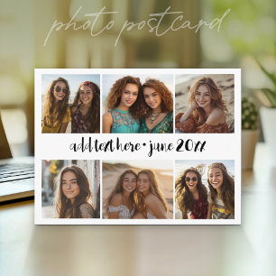 6 Foto Collage Raster - Witte Aangepaste Tekst - Z Briefkaart