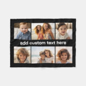 6 Foto Collage Raster - Witte Aangepaste Tekst - Z Fleece Deken (Voorkant (Horizontaal))