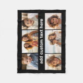 6 Foto Collage Raster - Witte Aangepaste Tekst - Z Fleece Deken (Voorkant)