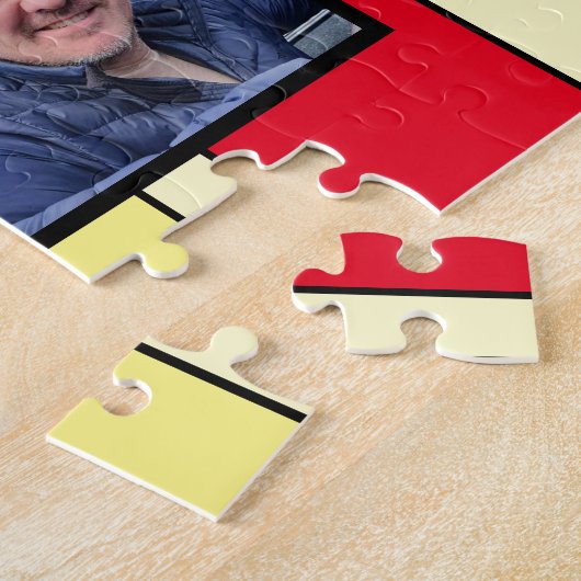 6 foto collage rode gele strepen legpuzzel (Zijkant)