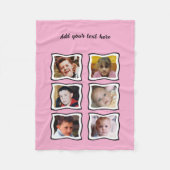 6 foto collage roze fleece deken (Voorkant)