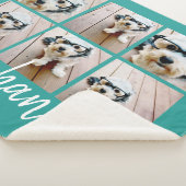 6 Foto Collage Script White Handwrite Name blauwgr Sherpa Deken (3/4)