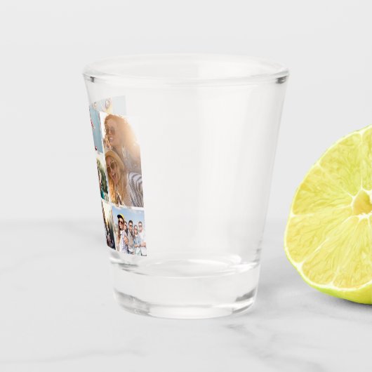 6 Foto Collage Sjabloon personaliseren Shot Glas (Rechts)