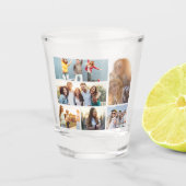 6 Foto Collage Sjabloon personaliseren Shot Glas (Voorkant)