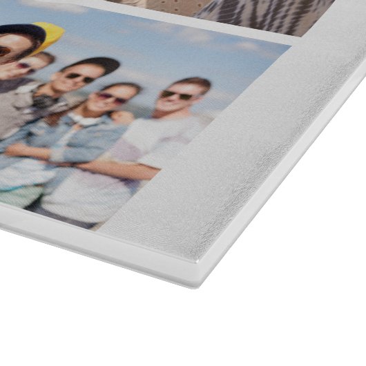 6 Foto Collage Sjabloon personaliseren Snijplank (Hoek)