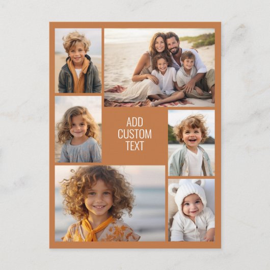 6 foto collage - terra cotta achtergrond - wit briefkaart (Voorkant)
