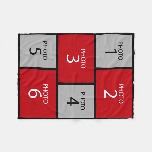 6 Foto collage - u kunt achtergrondkleur wijzigen Fleece Deken (Voorkant (Horizontaal))