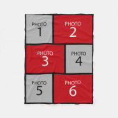 6 Foto collage - u kunt achtergrondkleur wijzigen Fleece Deken (Voorkant)