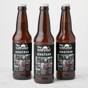 6 Foto Collage Vaderdag De Grillfather BBQ   Bier Etiket