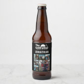 6 Foto Collage Vaderdag De Grillfather BBQ   Bier Etiket (Voorkant)