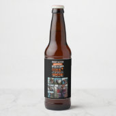 6 Foto Collage Vaderdag Funny Get er Gedaan BBQ Bier Etiket (Voorkant)