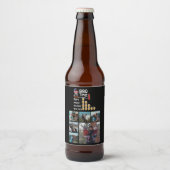 6 Foto Collage Vaderdag Funny Grill Timer BBQ Bier Etiket (Voorkant)