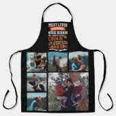 6 Foto Collage Vaderdag Grappig Aan de Slag BBQ Schort (Voorkant)