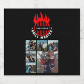 6 Foto Collage Vaderdag Grill Master Add Name Bier Etiket (Enkel label)