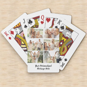 6 Foto Collage Verticale Aangepaste Tekst Poker Pokerkaarten