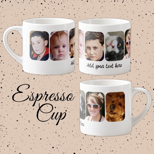6 foto collage voeg tekst wit toe espresso kop