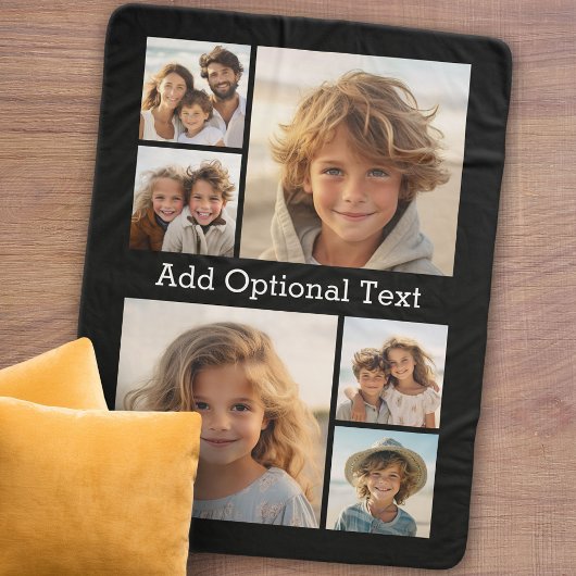 6 Foto Collage White Text — KAN Kleur bewerken Sherpa Deken