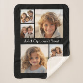 6 Foto Collage White Text — KAN Kleur bewerken Sherpa Deken (Voorkant)