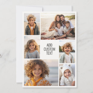 6 foto collage - witte achtergrond - zwarte tekst feestdagenkaart
