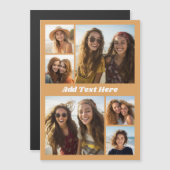 6 Foto Collage Witte Tekst - Koelkastmagneet (Voorkant / Achterkant)