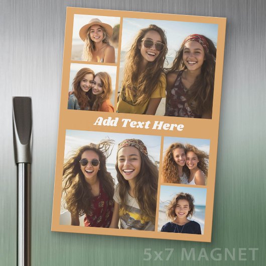 6 Foto Collage Witte Tekst - Koelkastmagneet