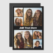 6 Foto Collage Witte Tekst - Koelkastmagneet (Voorkant / Achterkant)