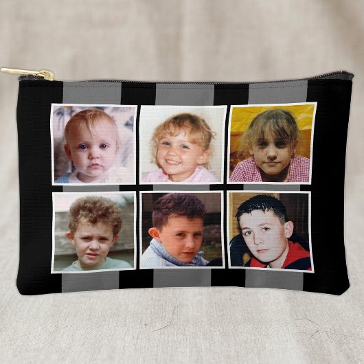 6 foto collage zwart grijs etui