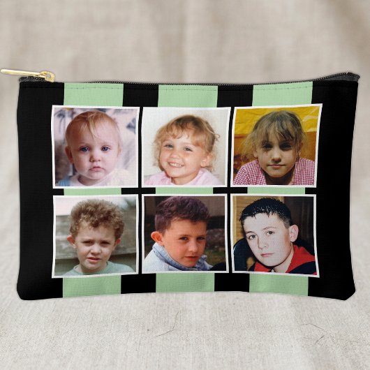 6 foto collage zwart groen etui