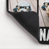 6 Foto Collage - zwart met vetgedrukte naam in wit Muismat (Hoek)