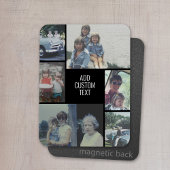 6 foto collage - zwarte achtergrond - witte tekst magneet