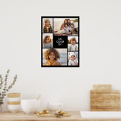 6 foto collage - zwarte achtergrond - witte tekst poster (Keuken)