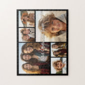 6 foto-collageraster met witte tekst -- Zwart Legpuzzel (Verticaal)