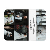 6 Foto Custom Wedding Collage met Namen Magneet (Horizontaal)