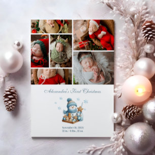 6 Foto Eerste Kerst Geboorteaankondiging Feestdagenkaart