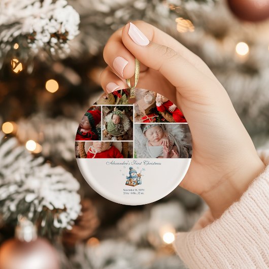 6 Foto Eerste Kerst Geboorteaankondiging Ornament