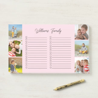 6 Foto- en familienaam Aangepaste gelinieerde take Post-it® Notes