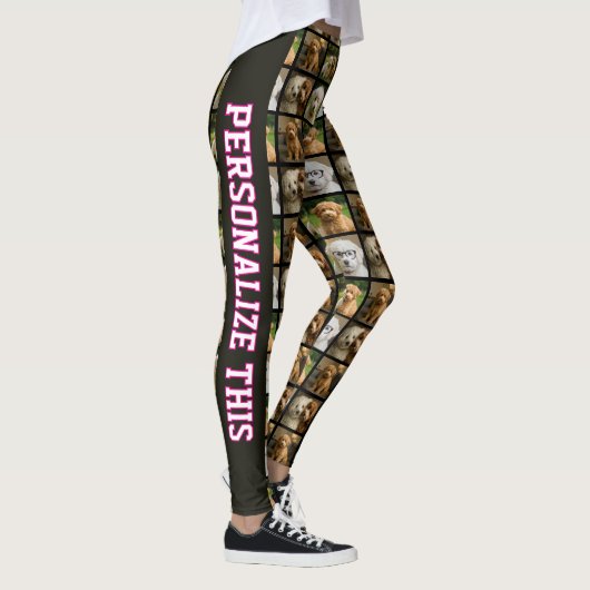 6 Foto- en tekstsjabloon Gepersonaliseerde collage Leggings (Rechts)