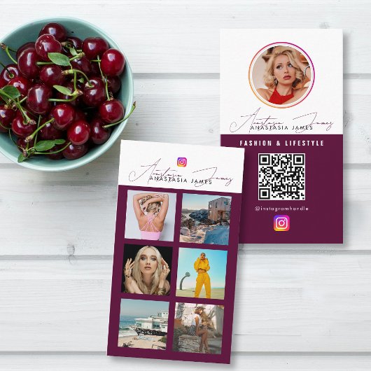 6 Foto Feed Grid Social Media QR Code Bourgogne Visitekaartje