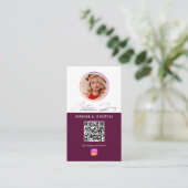 6 Foto Feed Grid Social Media QR Code Bourgogne Visitekaartje (Staand voorkant)