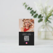 6 Foto Feed Grid Social Media QR Code Business Visitekaartje (Staand voorkant)